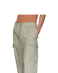 Rick Owens Grey Drawstring Cropped Cargo Pants