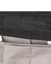 Gucci Grey Stretch Light Cotton Cavalry Multi Pocket Cargo Pant From Viaggio Collection