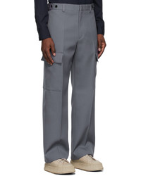 Jil Sander Grey Wool Cargo Pants