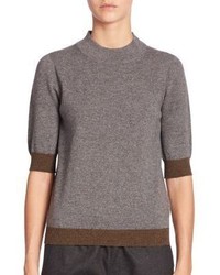 Piazza Sempione Elbow Length Ribbed Cashmere Sweater