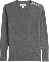 Burberry London Cashmere Pullover With Gilded Buttons