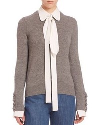 Michael Kors Michl Kors Collection Button Cuff Cashmere Pullover