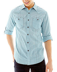 jcpenney Chalc Long Sleeve Chambray Woven Shirt