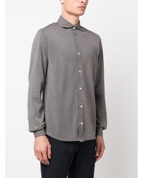 Fedeli Chambray Spread Collar Cotton Shirt