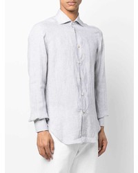Kiton Cutaway Collar Linen Shirt
