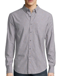 Arizona Long Sleeve Printed Chambray Woven Shirt