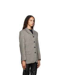 Andersson Bell Brown And Black Houndstooth Four Button Blazer