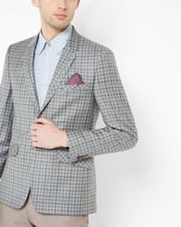 Canyun Tight Lines Checked Wool Blazer