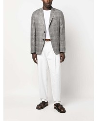 Zegna Checked Single Breasted Blazer