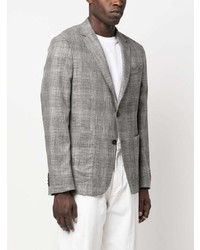 Zegna Checked Single Breasted Blazer