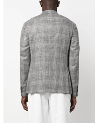 Zegna Checked Single Breasted Blazer