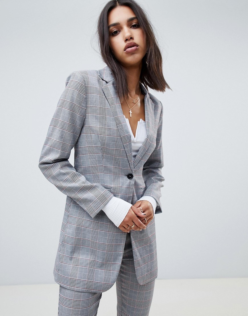 grey blazer co ord