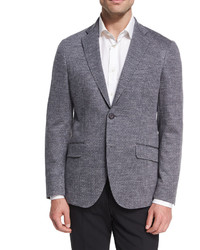 Etro Jersey Check Sport Coat Gray