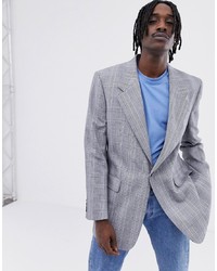 ASOS DESIGN Oversized Blazer In Prince Of Wales Check