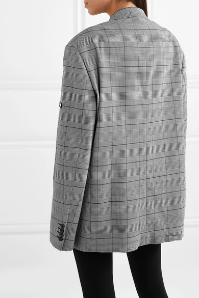 Balenciaga Prince Of Wales Checked Cady Blazer NET A PORTER COM Lookastic