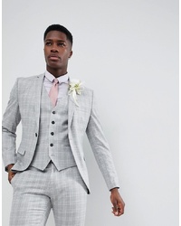 Selected Homme Skinny Fit Suit Jacket In Grey Check