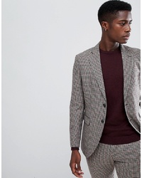 Selected Homme Slim Fit Suit Jacket In Mixed Grid Check