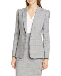 Tailored by Rebecca Taylor Summer Check Puff Sleeve Suit Jacket