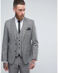 RUDIE Super Skinny Grey Check Suit Jacket