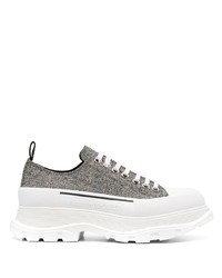 Grey Check Canvas Low Top Sneakers