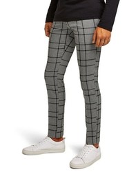 Topman Check Skinny Fit Trousers