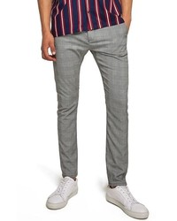 Topman Check Stretch Skinny Fit Trousers