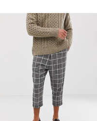 Heart & Dagger Drop Crotch Tapered Smart Trouser In Check