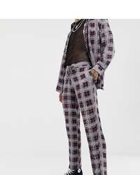 Sacred Hawk Relaxed Crop Trousers In Check Flannel