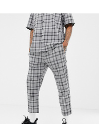 Milk It Vintage Relaxed Crop Trousers In Grey Check Co Ord