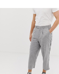 Noak Wide Fit Tapered Trousers With Pleats And Side Tape Detail
