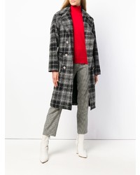 Fay Checked Double Breasted Coat