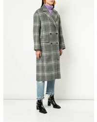 Le Ciel Bleu Checked Double Breasted Coat