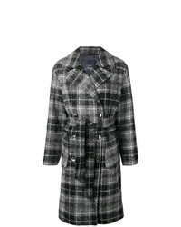 Fay Checked Double Breasted Coat