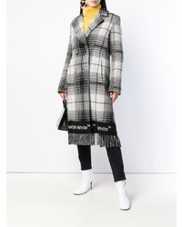 Off-White Double Breasted Checked Coat