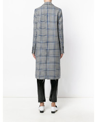 MSGM Frilled Checked Double Breasted Coat
