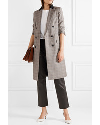 Rag & Bone Preston Double Breasted Checked Wool And Cotton Blend Coat