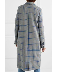MSGM Ruffled Checked Cotton Blend Coat Gray