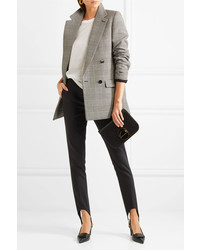 Stella McCartney Milly Prince Of Wales Checked Wool Blend Blazer Gray