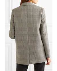 Stella McCartney Milly Prince Of Wales Checked Wool Blend Blazer Gray