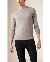 Burberry Check Detail Cotton Cashmere Sweater