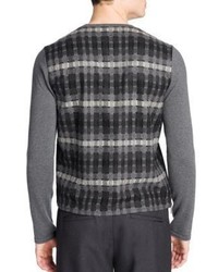 Emporio Armani Check Front Crewneck Sweater