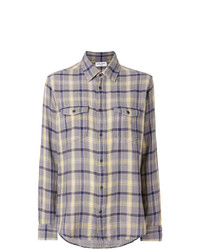 Saint Laurent Oversized Checked Flannel Shirt