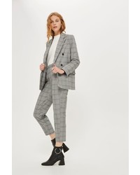 Topshop Checked Double Breasted Blazer