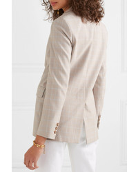 Maje Cruise Double Breasted Checked Woven Blazer
