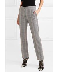 Alexander McQueen Cropped Prince Of Wales Checked Woven Straight Leg Pants