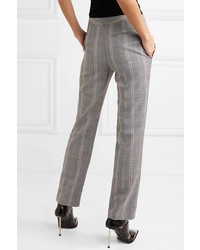 Alexander McQueen Cropped Prince Of Wales Checked Woven Straight Leg Pants
