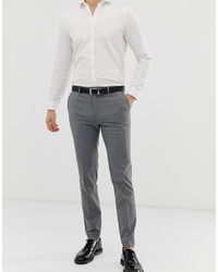 Burton Menswear Skinny Smart Trousers In Grey Check