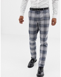 ASOS DESIGN Skinny Suit Trousers In Grey Oversized Check