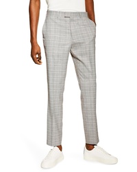 Topman Slim Tailored Check Suit Trousers