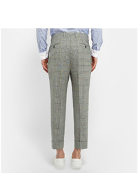 Lardini Wooster Grey Prince Of Wales Check Wool Trousers